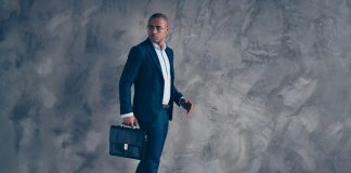 Business man with his briefcase